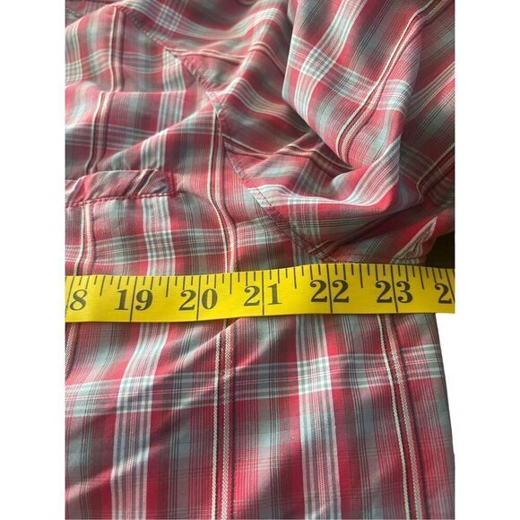 Cloudviel Mens Red Plaided Short Sleeve Collared Button Up Shirt Large - Picture 7 of 13